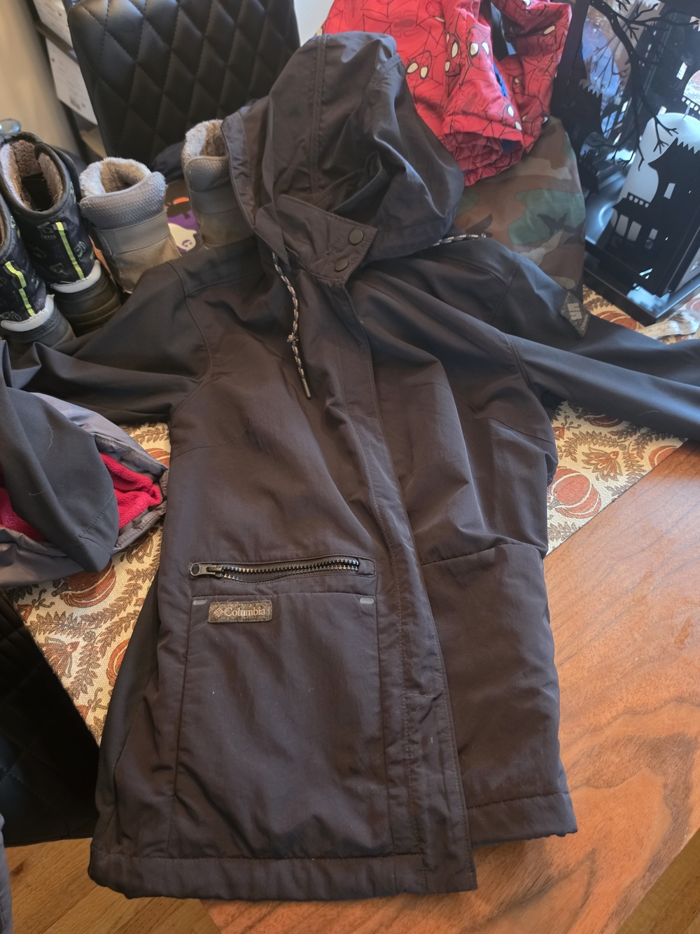 Columbia Women's Black Hooded Trench Coat